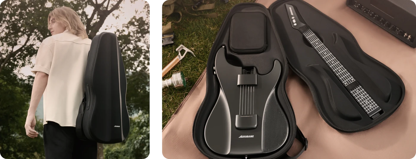 Aeroband gitar çantasıyla seyahat
